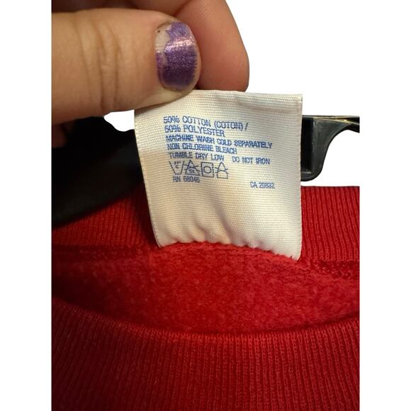 Vintage 1991 Saturdays Hero USMC Marines Bulldog Fleece Sweatshirt Large Red - Picture 5 of 7